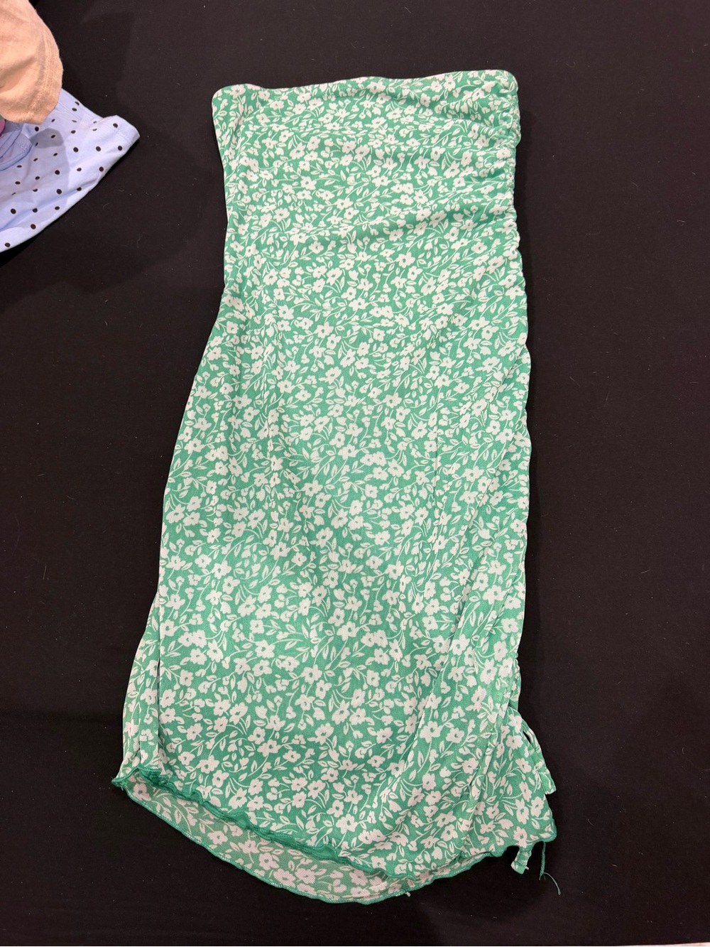 No Boundaries Green Floral Strapless Sundress